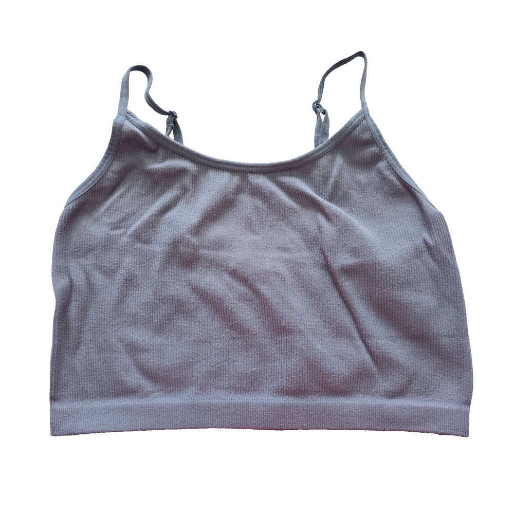 Ribbed Comfort Y2K Bra Top Wireless Pullover Stretch Sleep Bozzolo Purple S/M